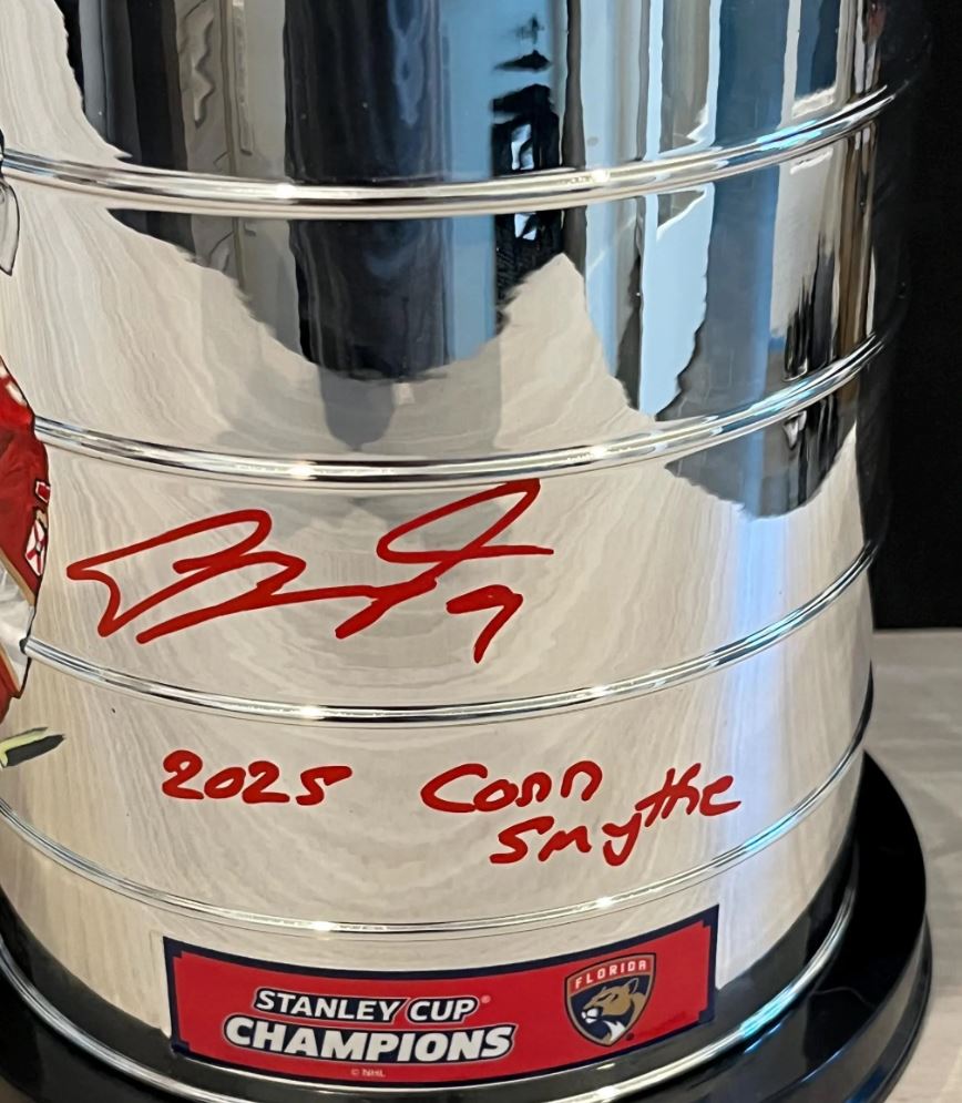 Sam Bennett Signed Replica Mini Stanley Cup with custom hand painted photo. JSA Certified