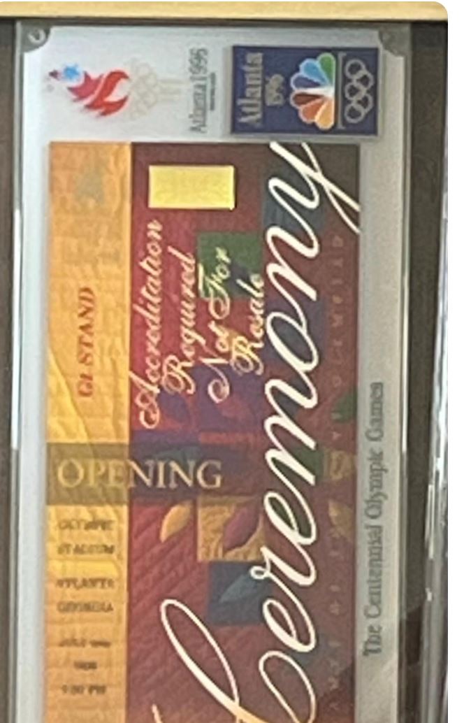 Muhammad Ali Signed Shadowbox Display featuring a 1996 Olympic Torch & Tickets