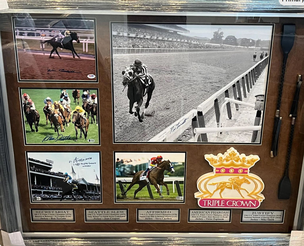 Triple Crown winning Jockeys Signed Photos custom framed Certified
