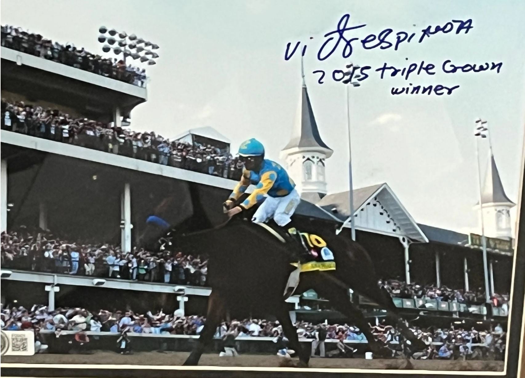 Triple Crown winning Jockeys Signed Photos custom framed Certified