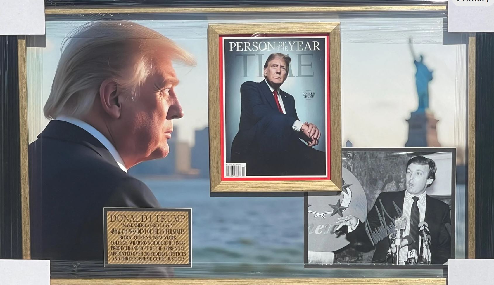 Donald Trump Signed 8” x 10” Photo. Custom Framed